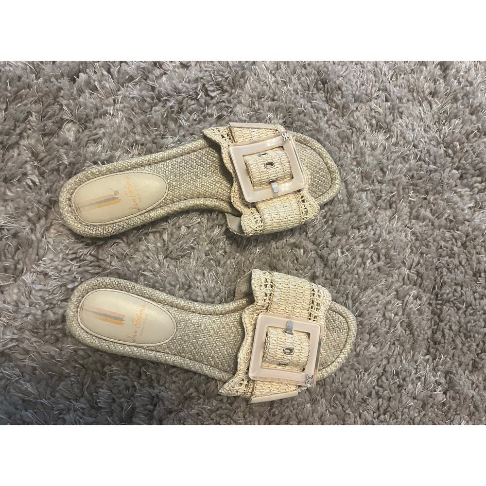 Sam Edelman Bambi slide w woven raffia & large resin buckle detail. Retail $130 - Picture 6 of 6